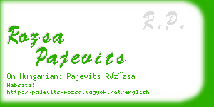 rozsa pajevits business card